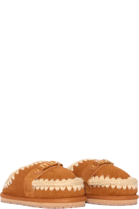 Mou for Men Mou Kids Slipper Suede - Letter Logo
