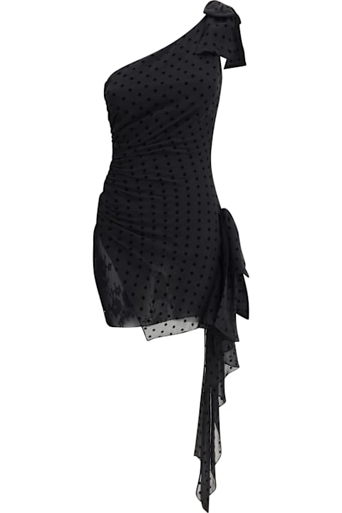 Homeware Alessandra Rich Polka-dot One-shoulder Dress