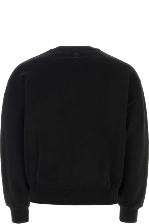 Ami Alexandre Mattiussi Fleeces & Tracksuits for Men Ami Alexandre Mattiussi Black Stretch Cotton Sweatshirt