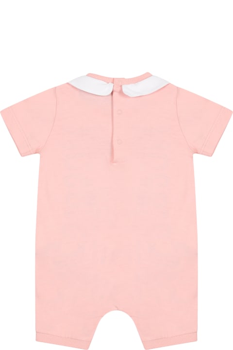 Moschino Kids Moschino Pink Romper For Baby Kids With Teddy Bear