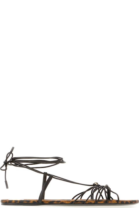Saint Laurent Sandals for Women Saint Laurent Black Leather Sandals