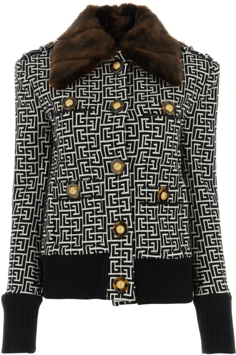 Balmain Women Balmain Pb Monogrammed Button Embellished Jacket