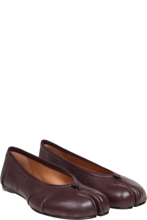 Flat Shoes for Women Maison Margiela Tabi Ballerina In Brown Leather
