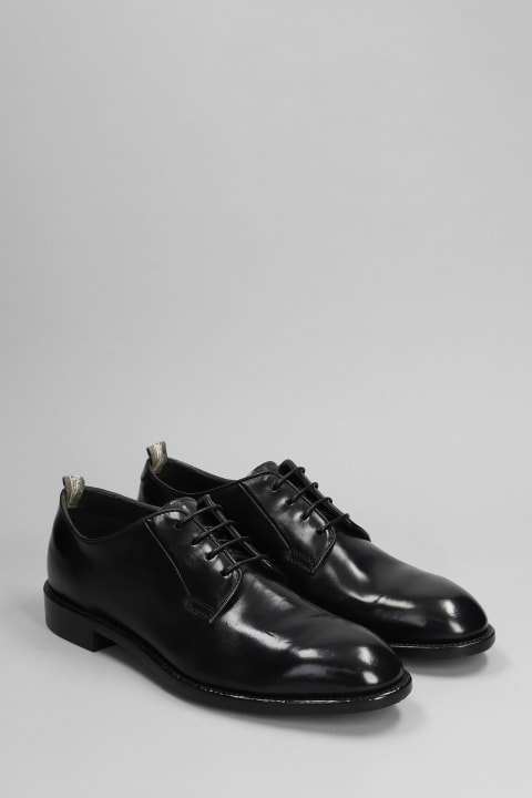 Officine Creative Shoes for Men Officine Creative Signature 001 Lace Up Shoes In Black Leather