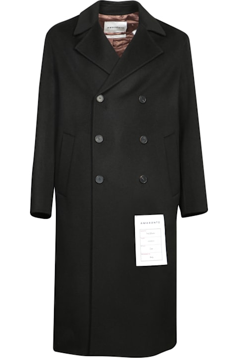 Amaranto Coats & Jackets for Men Amaranto Black Double-breasted Coat