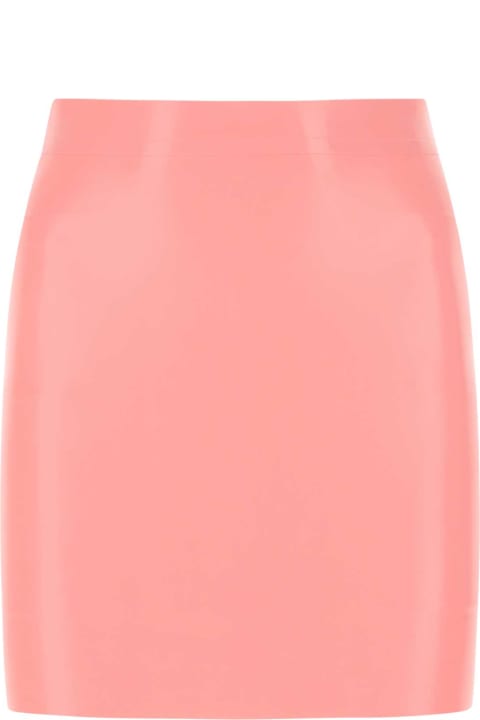 ウィメンズ新着アイテム Versace Pink Latex Mini Skirt