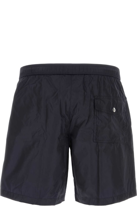 Swimwear for Men Moncler Navy Blue Nylon Swimming Shorts