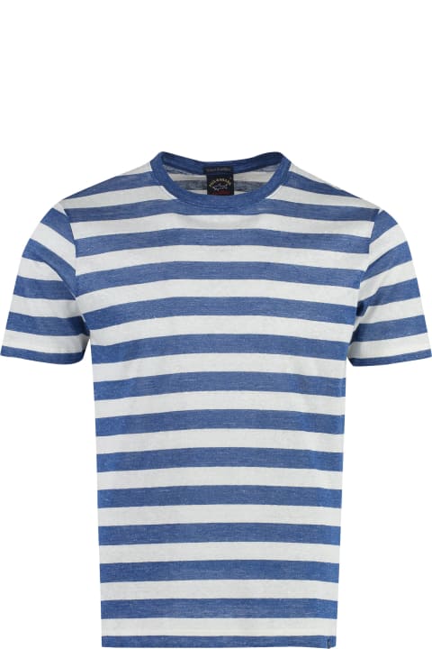 Paul&Shark for Men Paul&Shark Striped Linen-cotton Blend T-shirt