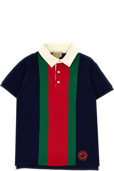 Gucci Kids Gucci 'web' Polo Shirt