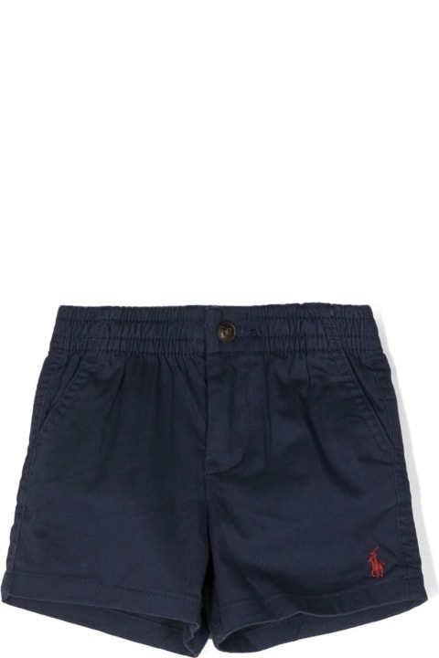 Bottoms for Baby Girls Ralph Lauren Prepster Polo Twill Flex Abrasion Shorts In Navy Blue
