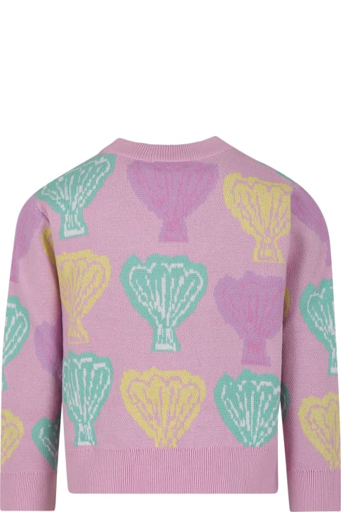 Sweaters & Sweatshirts for Girls Stella McCartney Kids Pink Sweater For Girl With Shells