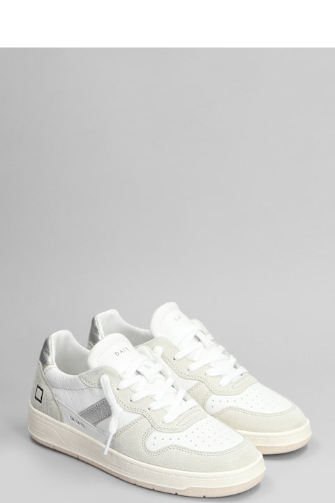 D.A.T.E. Shoes for Women D.A.T.E. Court 2.0 Vintage Sneakers In White Suede And Leather