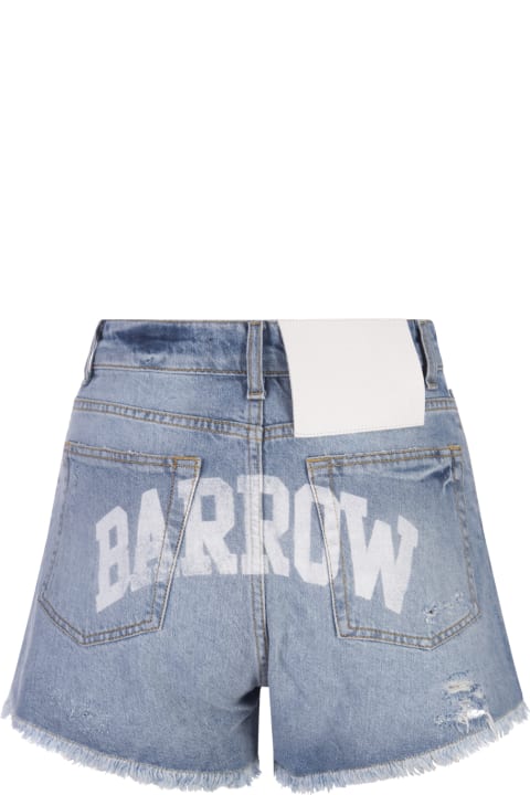 Pants & Shorts for Women Barrow Medium Blue Denim Shorts With Back Logo