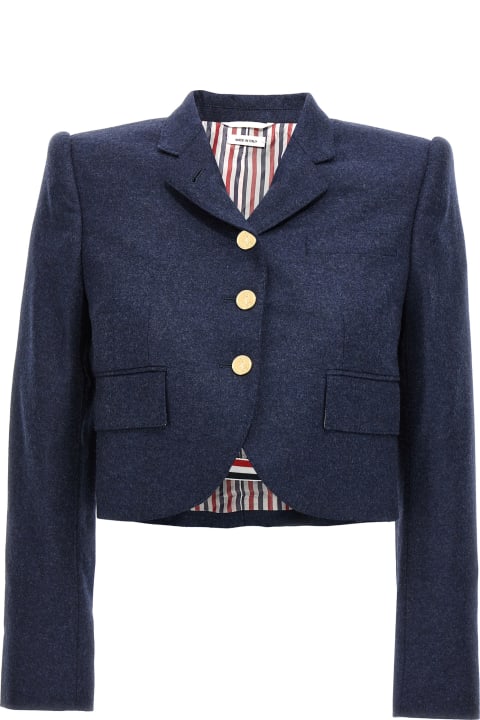 Thom Browne for Women Thom Browne Cropped Flannel Jacket