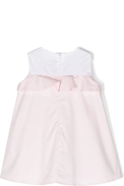 ベビーガールズ Il Gufoのワンピース＆ドレス Il Gufo White And Pink Stretch Poplin Sleeveless Dress