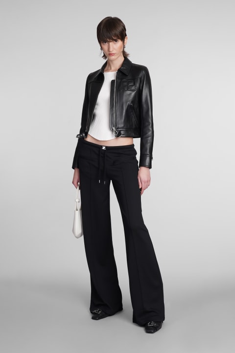Courrèges Coats & Jackets for Women Courrèges Leather Jacket In Black Leather