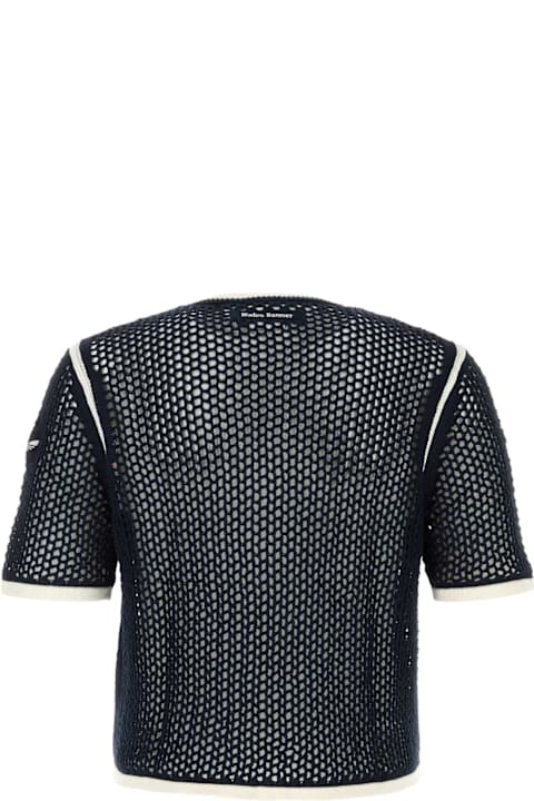 Adidas Originals by Wales Bonner for Men Adidas Originals by Wales Bonner Navy Blue Crochet Wales Bonner X Adidas T-shirt