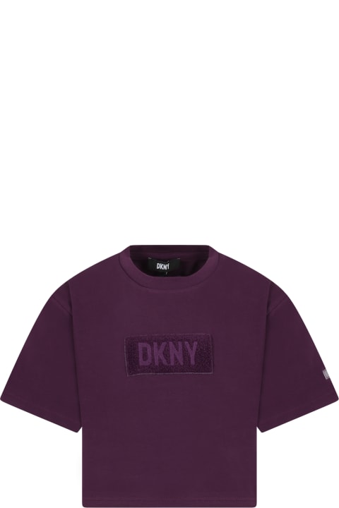 DKNY for Kids DKNY Purple T-shirt For Girl With Logo
