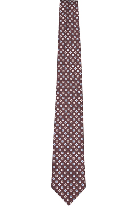 Canali Ties for Men Canali Patterned Multicolor/brown Tie