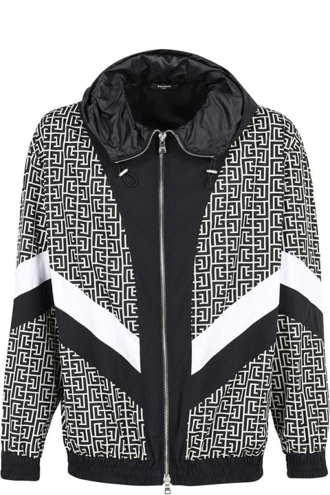 Balmain Coats & Jackets for Men Balmain Hooded Windbreaker