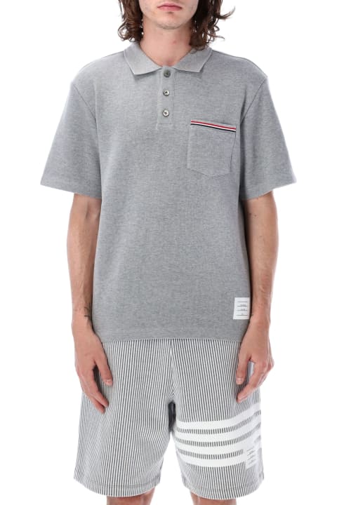 Topwear for Men Thom Browne Short Sleeve Polo W Pocket Interlock