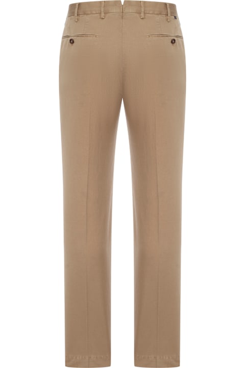 Incotex سراويل لـ القسم الرجالي Incotex Chino Trousers With Linen And Cotton Pleats