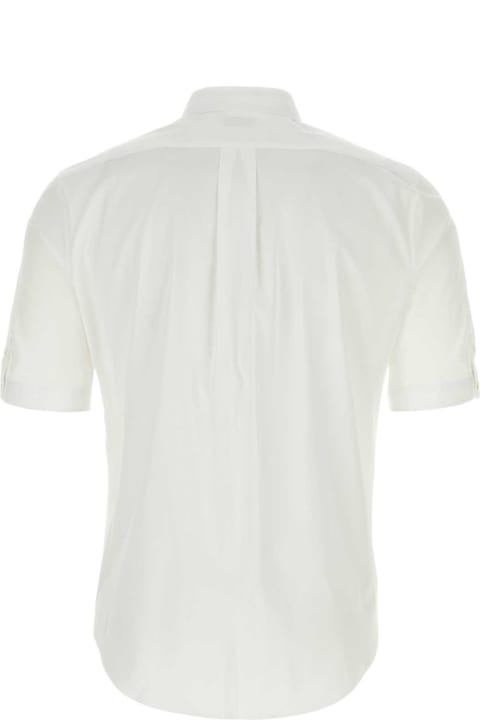 メンズ Alexander McQueenのシャツ Alexander McQueen White Stretch Poplin Shirt