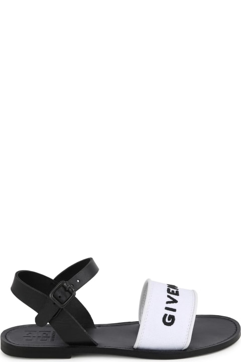 Shoes for Baby Girls Givenchy Black And White Sandals With Logo