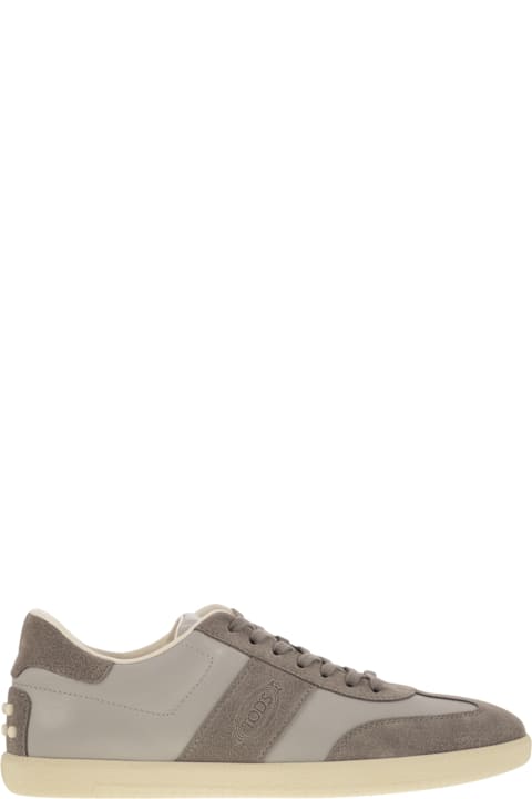Tod's أحذية سنيكرز لـ القسم الرجالي Tod's Smooth Leather And Suede Tabs Sneakers