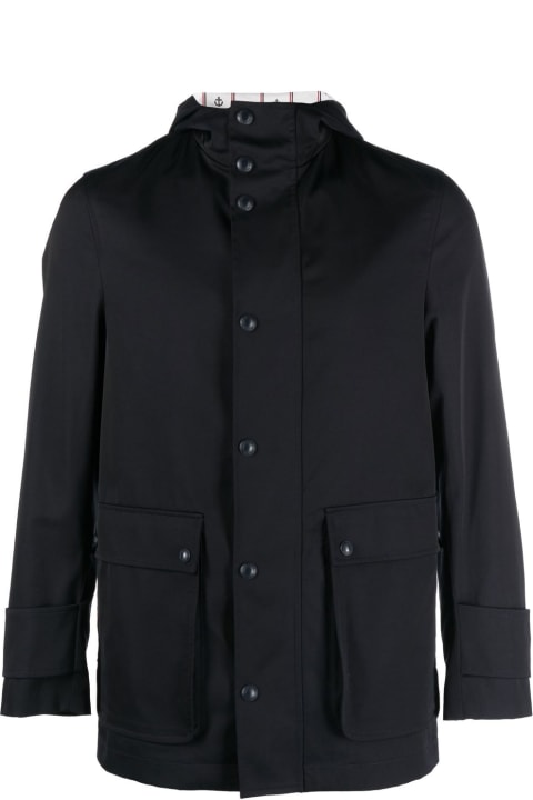 Thom Browne Coats & Jackets for Men Thom Browne Simplified Snap Front Rain Parka In Nylon Tech