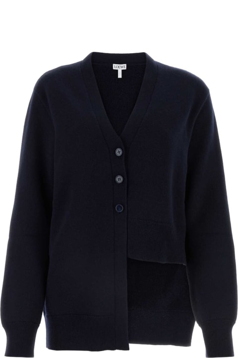 Clothing Sale for Women Loewe Midnight Blue Cashmere Cardigan