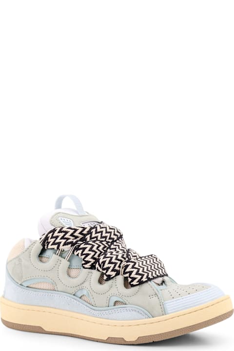 Lanvin Sneakers for Women Lanvin Curb Leather Sneakers With Mesh Inserts