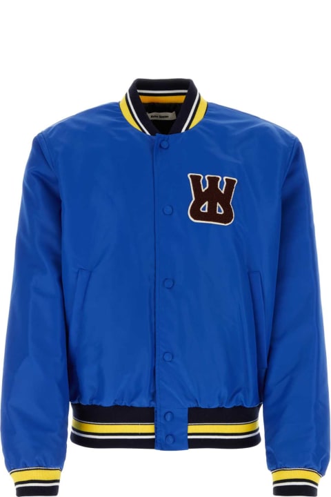 Wales Bonner Coats & Jackets for Men Wales Bonner Electric Blue Nylon Sorbonne 56 Bomber Jacket