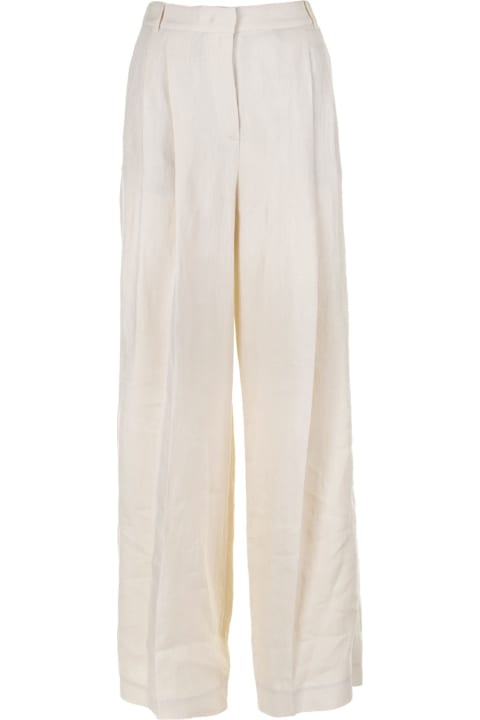 ウィメンズ Eleventyのパンツ＆ショーツ Eleventy High-waisted Linen Trousers