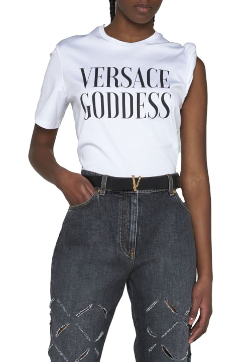 Versace Topwear for Women Versace White Cotton T-shirt