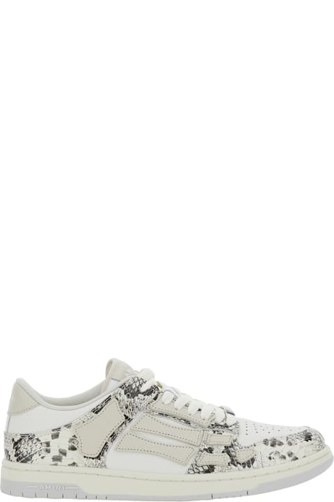 AMIRI Sneakers for Men AMIRI 'skull' Grey Low Top Sneakers With Skull Patch In Snake Printed Leather Man