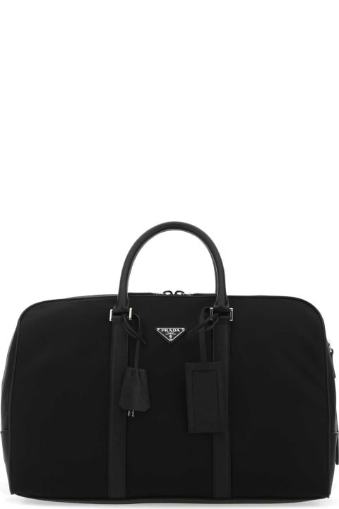 Investment Bags for Men Prada Black Nylon Travel Bag