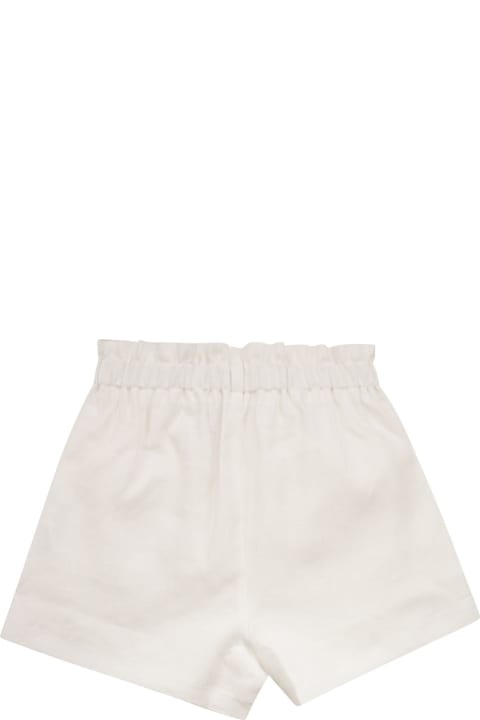 Il Gufo Bottoms for Girls Il Gufo White Linen Shorts