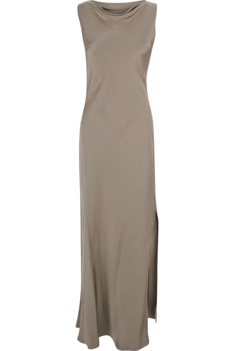 Antonelli for Women Antonelli 'montereal' Grey Long Dress With Draped Neck In Satin Woman