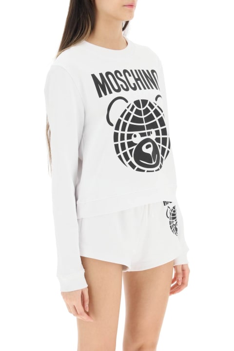 Moschino for Women Moschino Cropped Sweatshirt With Teddy Print