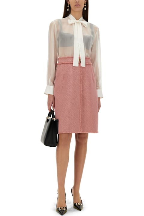 2025 Color Trends for Women Dolce & Gabbana "rachel" Tweed Midi Skirt