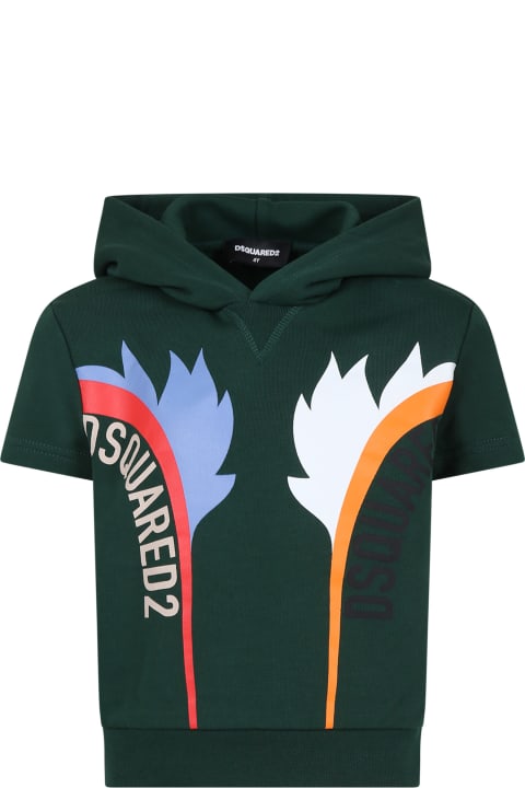Dsquared2 for Kids Dsquared2 Green Sweatshirt For Boy With Logo