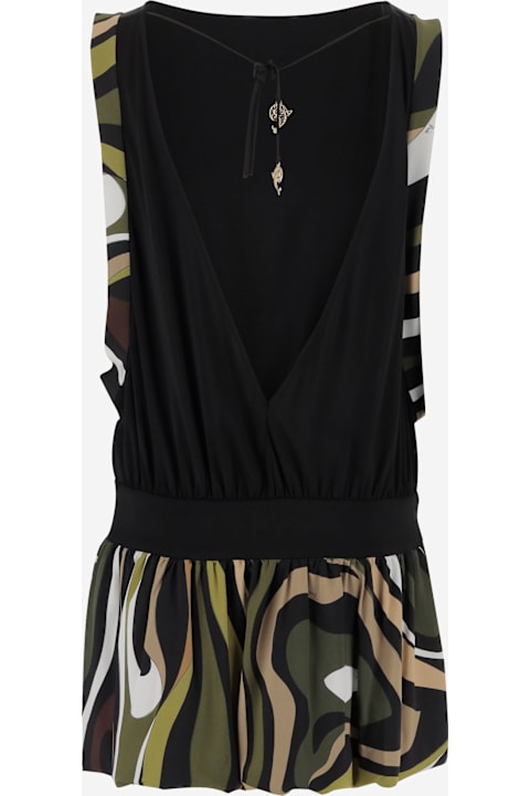Pucci فساتين لـ السيدات Pucci Draped Dress With Print Marble