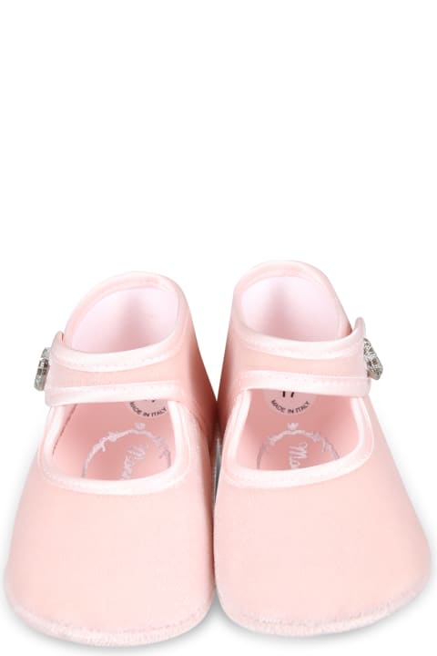 Monnalisa Shoes for Baby Girls Monnalisa Pink Ballet Flats For Baby Girl