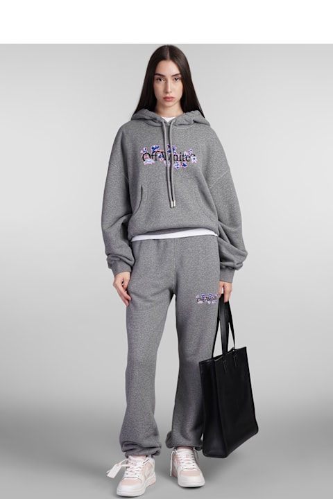 Off-White Women Off-White 'flower' Grey Cotton Sweatshirt