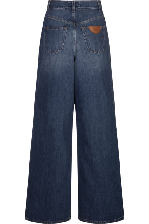 Chloé Pants & Shorts for Women Chloé Night Blue Denim Wide Leg Jeans