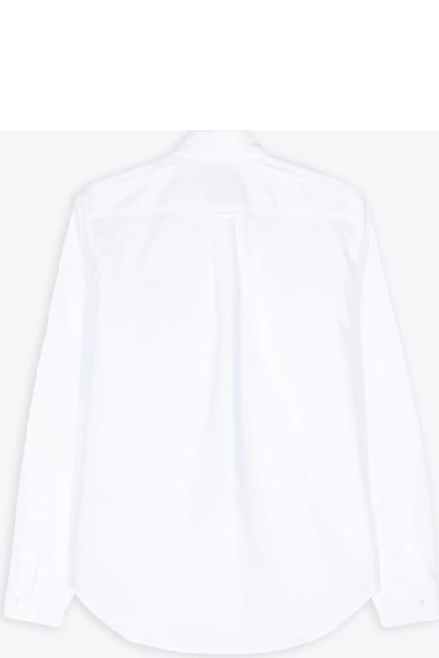 Maison Kitsuné for Men Maison Kitsuné Handwritting Casual Bd Shirt White cotton long sleeves shirt with logo embroidery - Handwriting Casual BD Shirt