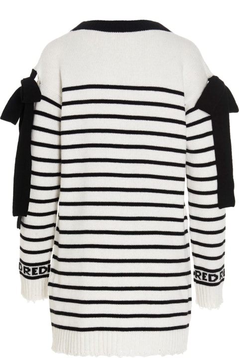 Cut-out Detail Striped Cardigan