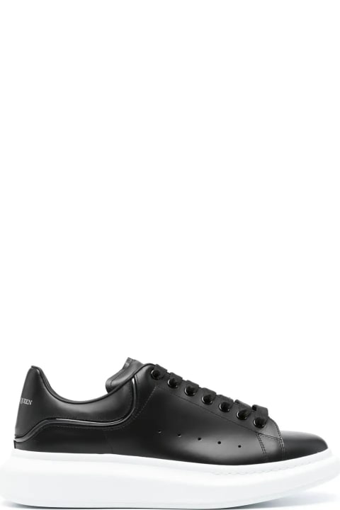 Shoes for Men Alexander McQueen Black Oversized Sneakers With Shiny Profiled Spoiler
