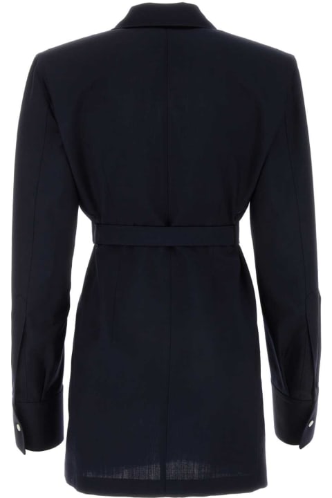 Coats & Jackets for Women Prada Midnight Blue Wool Blend Blazer